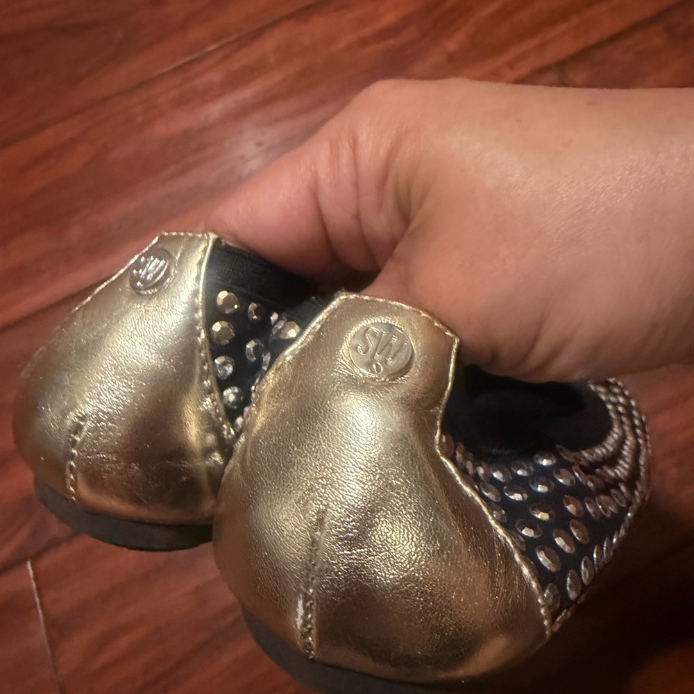 Stuart Weitzman Black Studded Ballet Flats - Picture 7 of 8
